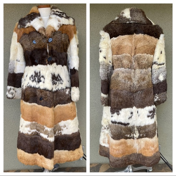 Vintage Jackets & Blazers - Vintage City Furs rabbit fur patchwork coat